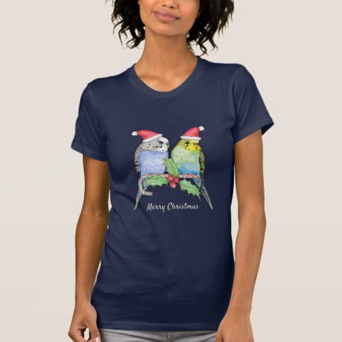 Two cute budgies Christmas style T_Shirt