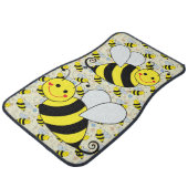 Two Cute Bumble Bees Car Mat (Angled)