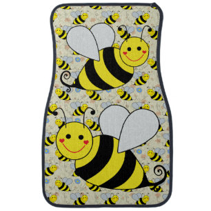 Two Cute Bumble Bees Car Mat