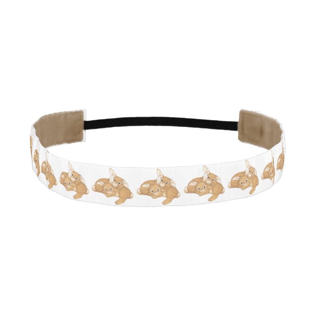 Two Cute Bunnies Athletic Headband (Front)