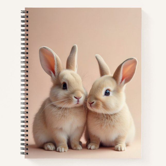 Two Cute Bunnies Notebook (Front)