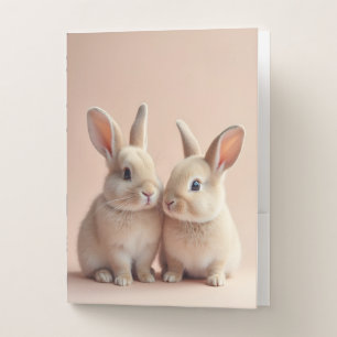 Two Cute Bunnies Pocket Folder