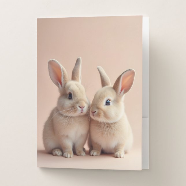 Two Cute Bunnies Pocket Folder (Front)