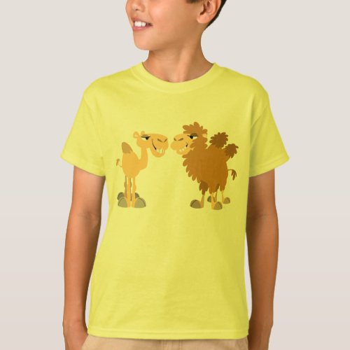 Two Cute Cartoon Camels Children T_Shirt