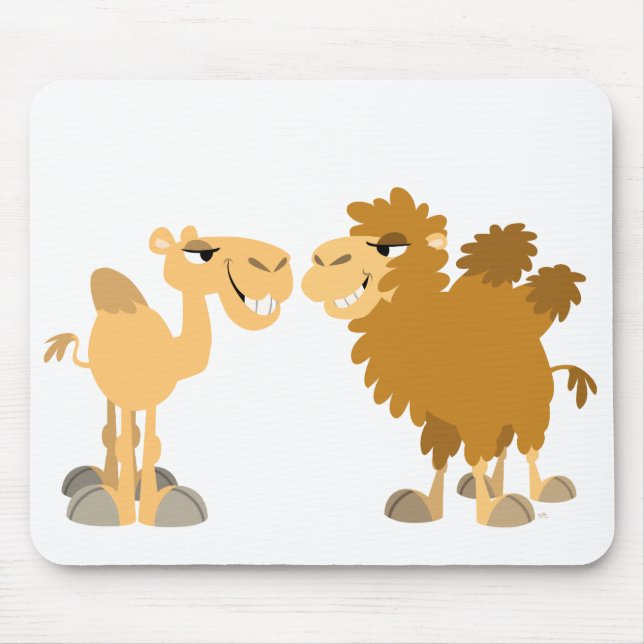 Two Cute Cartoon Camels Mousepad (Front)