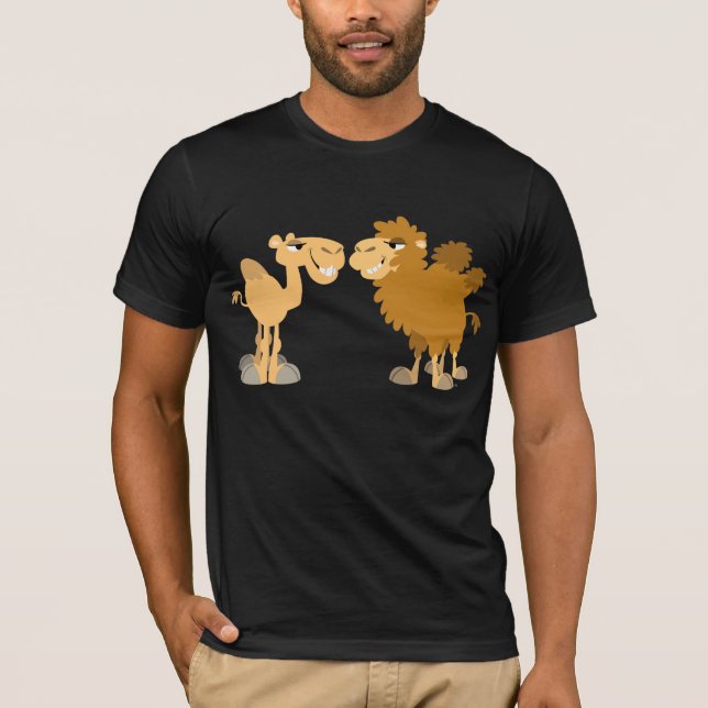 Two Cute Cartoon Camels T-Shirt (Front)