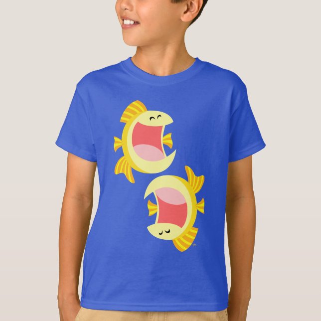 Two Cute Cartoon Fish Children T-Shirt (Front)