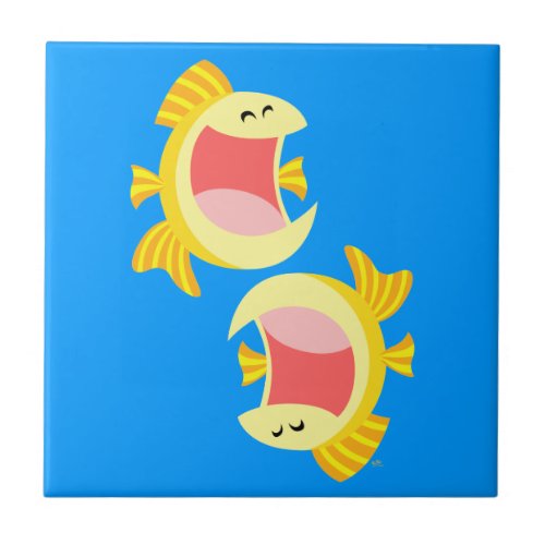 Two Cute Cartoon Fish Tiles and Trivets