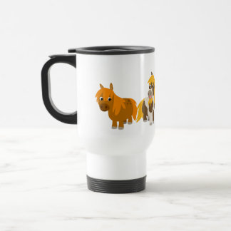 Two Cute Cartoon Ponies Commuter Mug
