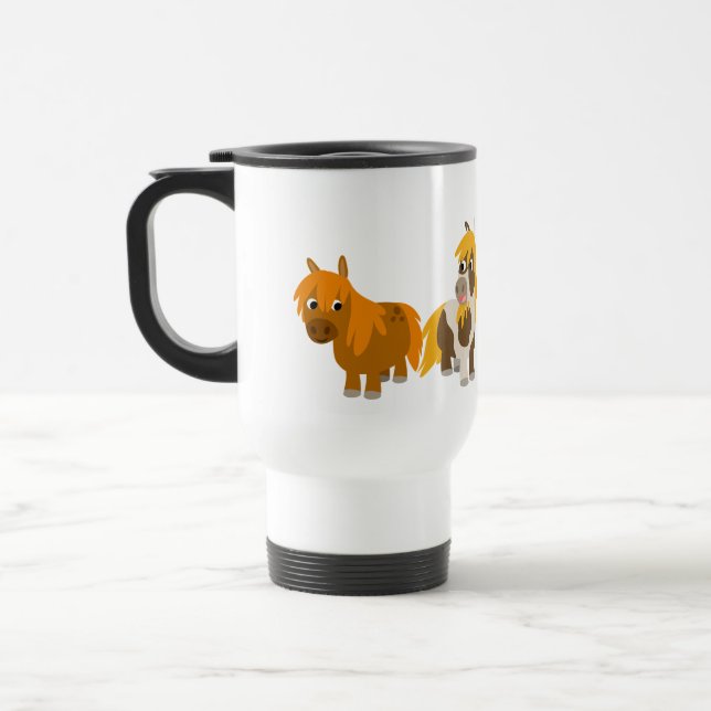 Two Cute Cartoon Ponies Commuter Mug (Left)