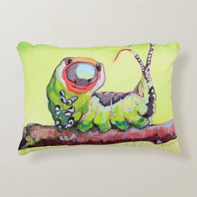 Two Cute Caterpillars Double Sided Decorative Pillow (Front)