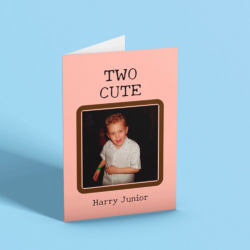 Two Cute Childrens Photo Birthday Card