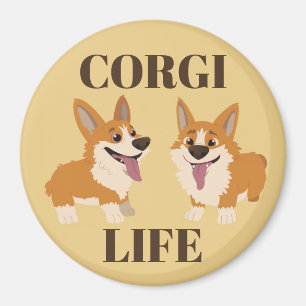 Two Cute Corgi Dogs Magnet