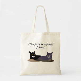 Two cute dark cats tote bag