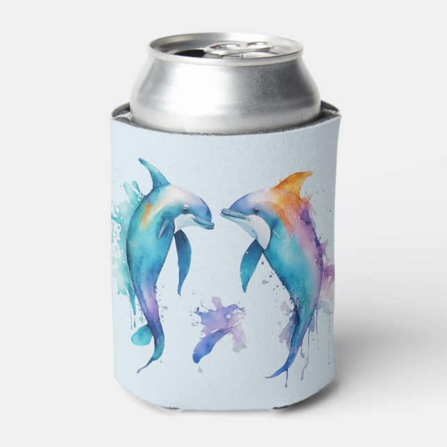 Two cute dolphins can cooler (Can Front)