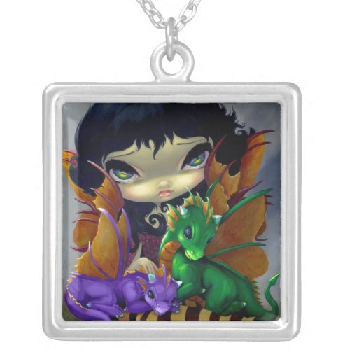 Two Cute Dragonlings NECKLACE dragon fairy