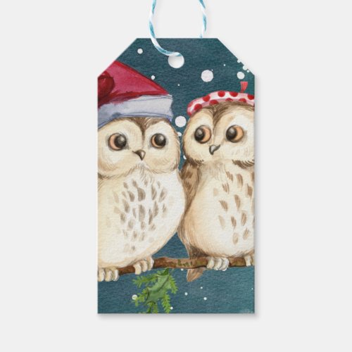 Two cute drawn Owls Gift Tags