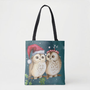 Two cute drawn Owls Tote Bag