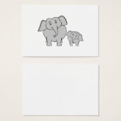 Two Cute Elephants. Cartoon. (Front & Back)