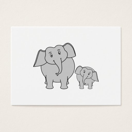 Customizable Two Cute Elephants. Cartoon. Business Cards