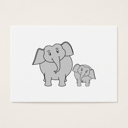 Two Cute Elephants. Cartoon. (Front)