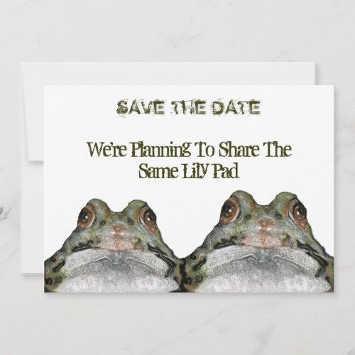 Two Cute Frogs Save The Date Wedding Art Save The Date