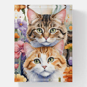 Two cute kitten faces paperweight
