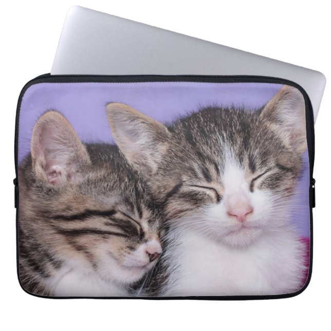 Two Cute Kittens Napping Laptop Sleeve (Front)