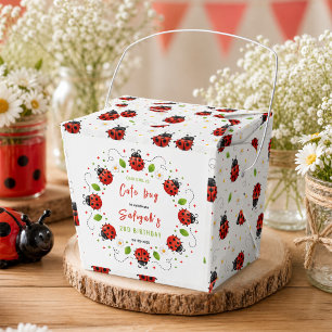 Two Cute Ladybug 2nd Birthday Party for Kids Favor Boxes