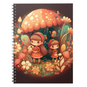 Two cute little girls elves notebook