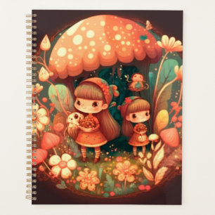 Two cute little girls elves planner