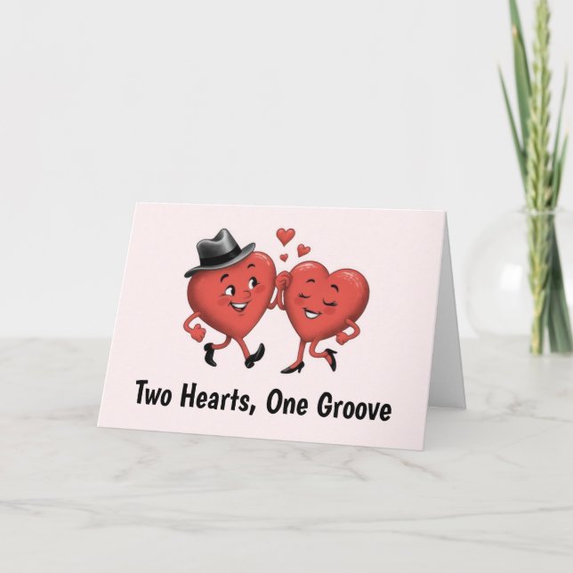 Two Cute Love Hearts Valentine's Day Card (Front)