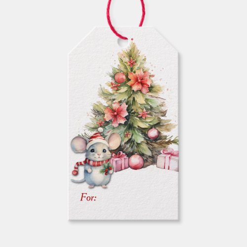 Two Cute Mice Christmas Gift Tags
