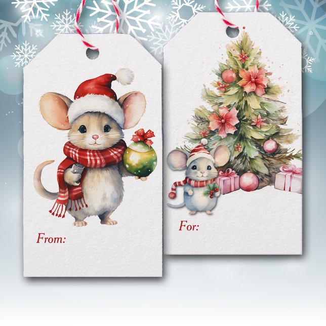 Two Cute Mice Christmas Gift Tags (Creator Uploaded)