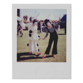 Two Cute Mimes Faux Canvas Print