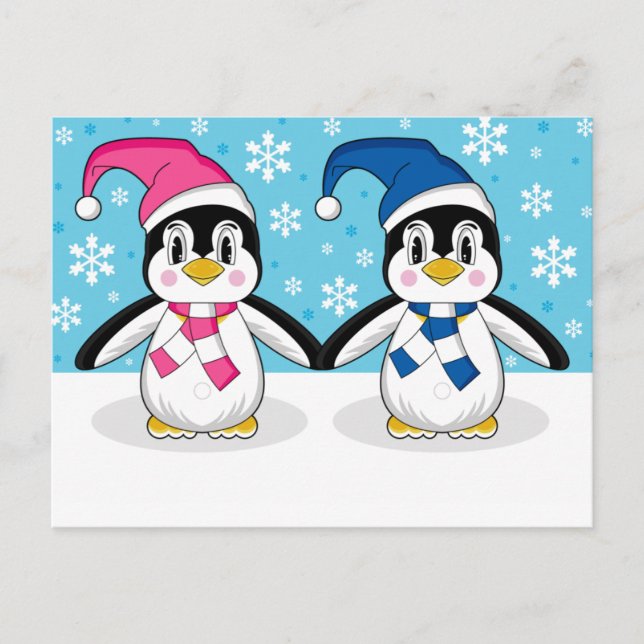 Two Cute Penguins Postcard (Front)