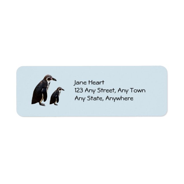 Two Cute Penguins Standing Label (Front)