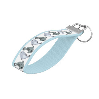 Two Cute Playful Cartoon Harp Seals Band Keychain
