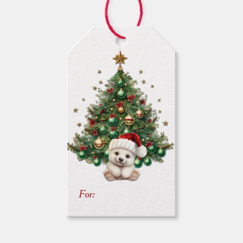 Two Cute Polar Bears Christmas Gift Tags