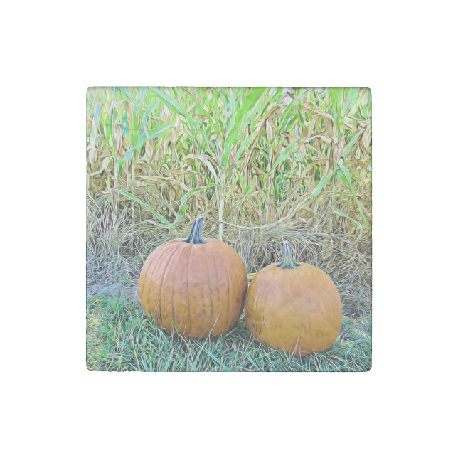 Two Cute Pumpkins Halloween Magnet (Front)