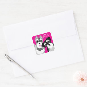 Two Cute Schnauzers Square Sticker