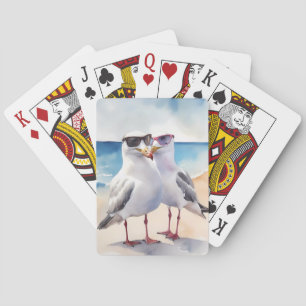 Two Cute Seagulls Inlove Poker Cards