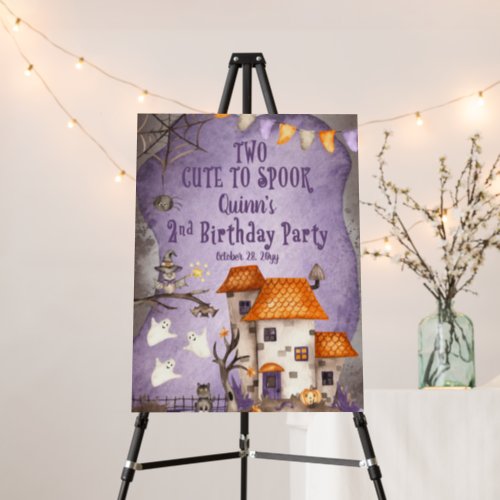 Two Cute to Spook Halloween 2nd Birthday Party Foam Board