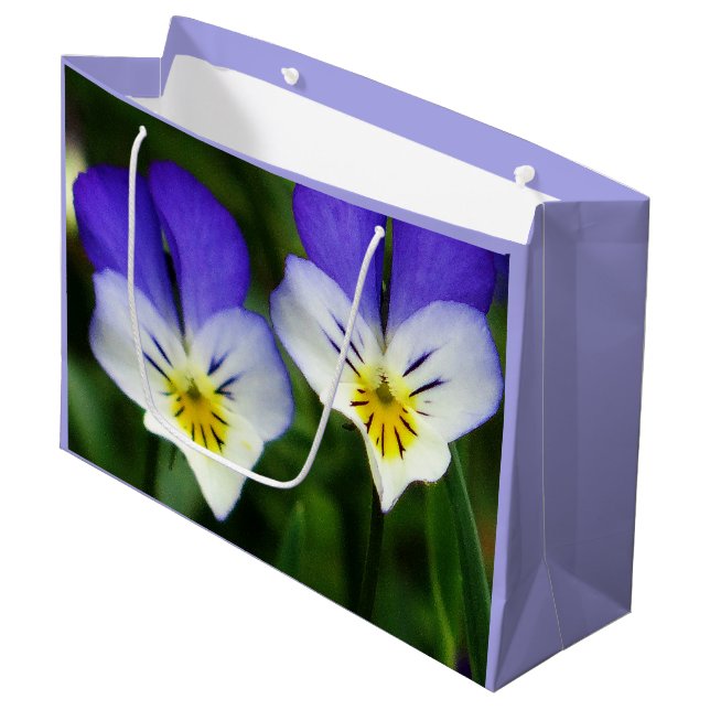 Two Cute Viola Flowers Gift Bag (Front Angled)