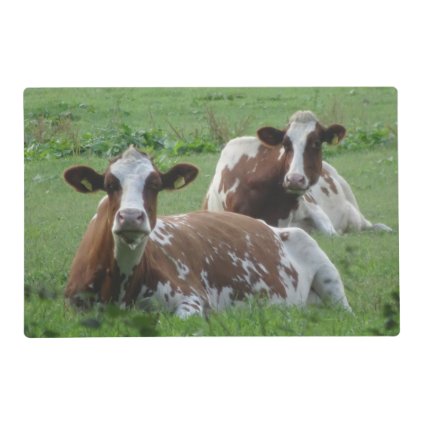 Two Cute White-Brown Cows Placemat