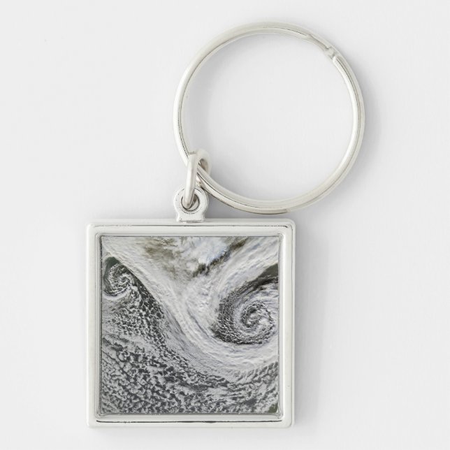 Two cyclones formed in tandem south of Iceland Keychain (Front)