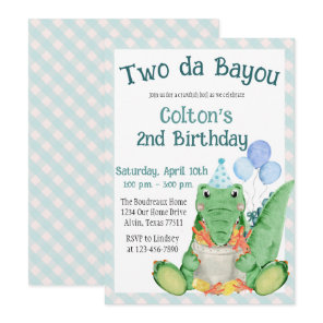 Two da Bayou - Crawfish Boil Birthday Party Invitation
