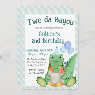 Two da Bayou - Crawfish Boil Birthday Party Invitation
