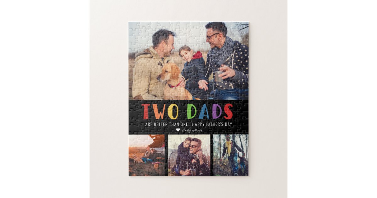 Two Dads Are Better Than One | Father's Day Photo Jigsaw Puzzle | Zazzle