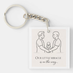 Two dads expecting baby-Celebrating LGBTQ Keychain